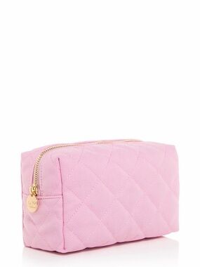 Stoney Clover Lane Quilted Light Pink Cosmetic Case with Gold Hardware